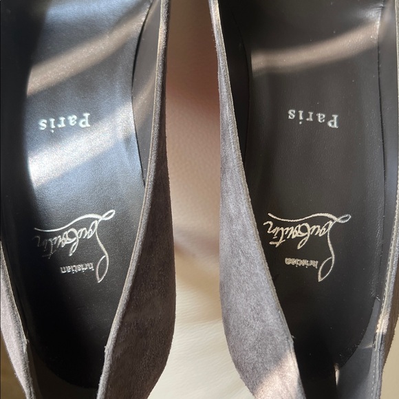 Christian Louboutin Gray Suede and Red Heels, Size 40 (10B) - Picture 8 of 15